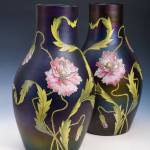 Párové vázy z fialového skla